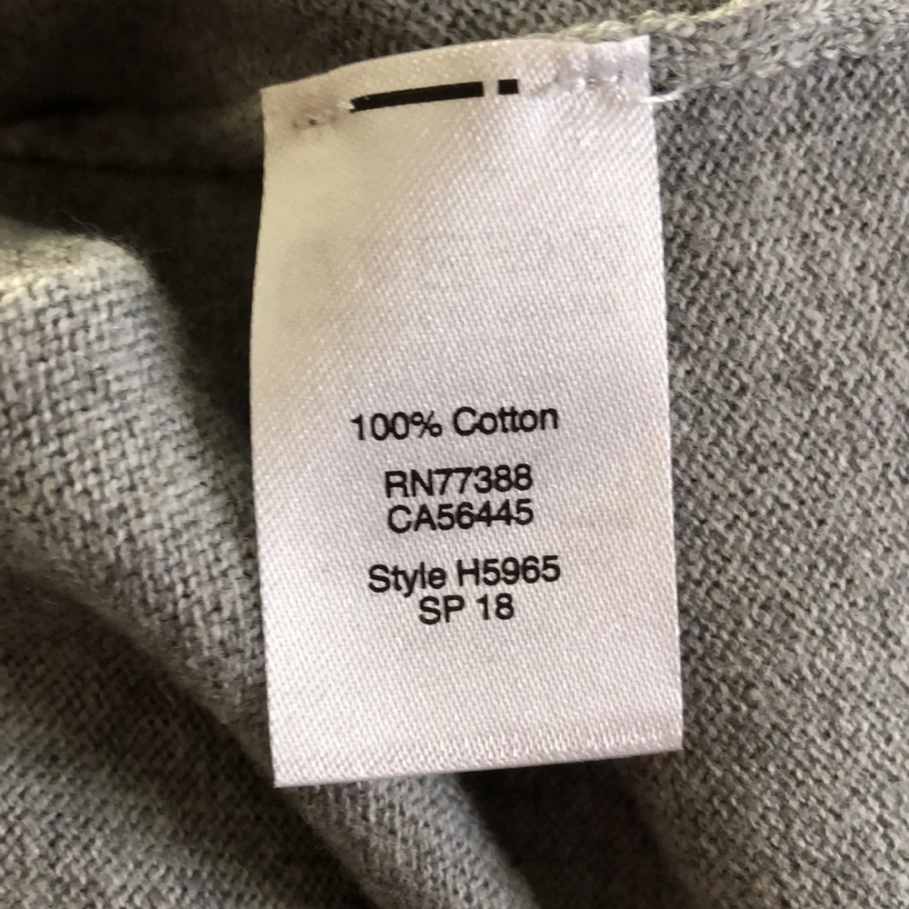 J. Crew Lightweight Gray Sweater 100% Cotton with Tie Sleeves Size L - Picture 7 of 7